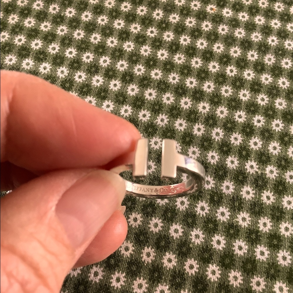 Authentic Tiffany silver T ring